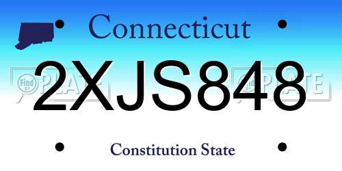 2XJS848 Connecticut License Plate