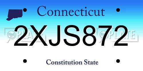 2XJS872 Connecticut License Plate