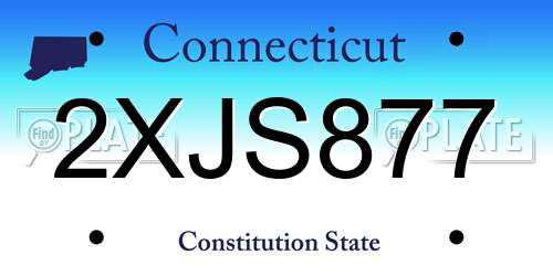 2XJS877 Connecticut License Plate