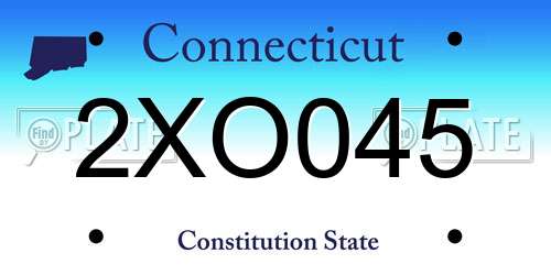 2XO045 Connecticut License Plate