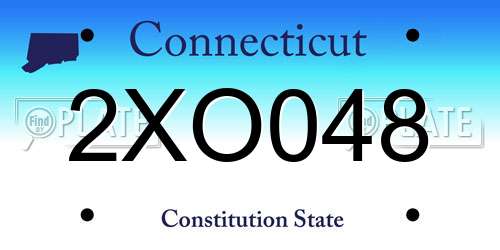 2XO048 Connecticut License Plate