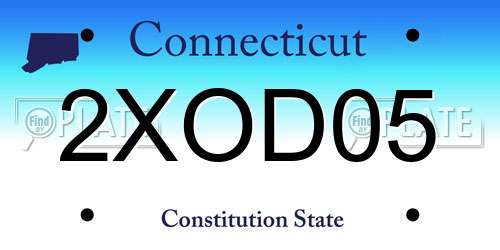 2XOD05 Connecticut License Plate