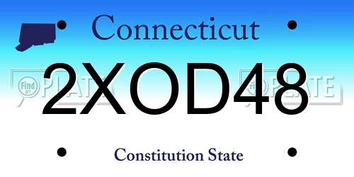 2XOD48 Connecticut License Plate