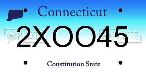 2XOO45 Connecticut License Plate