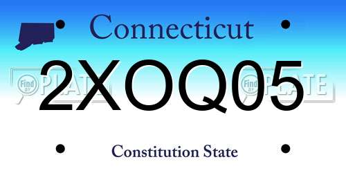 2XOQ05 Connecticut License Plate