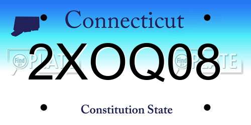 2XOQ08 Connecticut License Plate