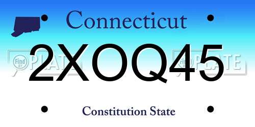 2XOQ45 Connecticut License Plate