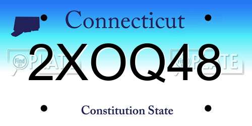 2XOQ48 Connecticut License Plate