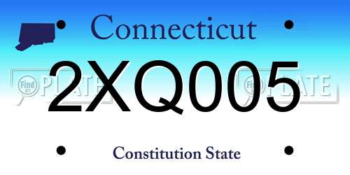 2XQ005 Connecticut License Plate