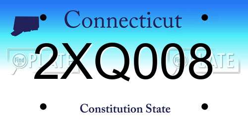2XQ008 Connecticut License Plate