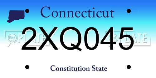 2XQ045 Connecticut License Plate