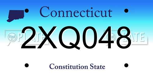 2XQ048 Connecticut License Plate