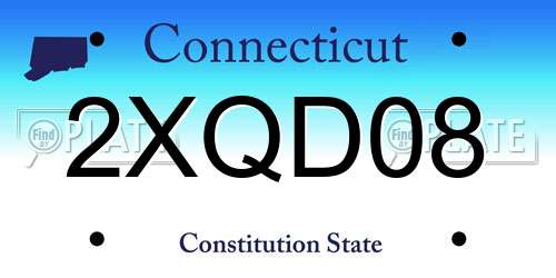 2XQD08 Connecticut License Plate