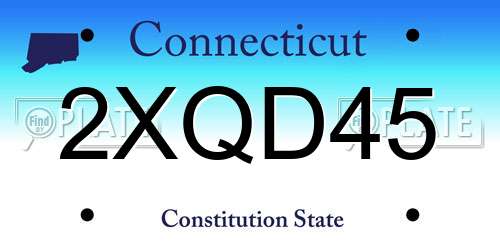 2XQD45 Connecticut License Plate