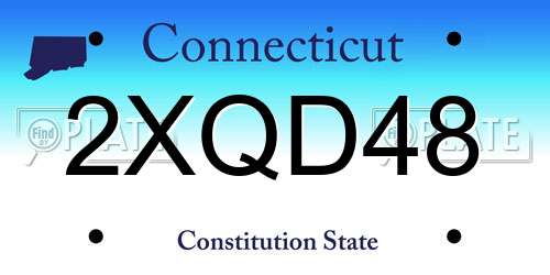 2XQD48 Connecticut License Plate