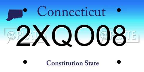 2XQO08 Connecticut License Plate