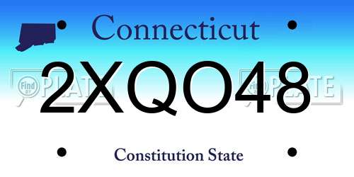 2XQO48 Connecticut License Plate