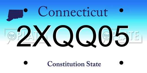 2XQQ05 Connecticut License Plate