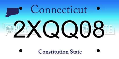 2XQQ08 Connecticut License Plate