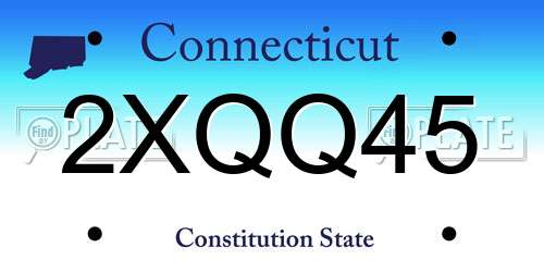 2XQQ45 Connecticut License Plate