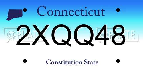 2XQQ48 Connecticut License Plate