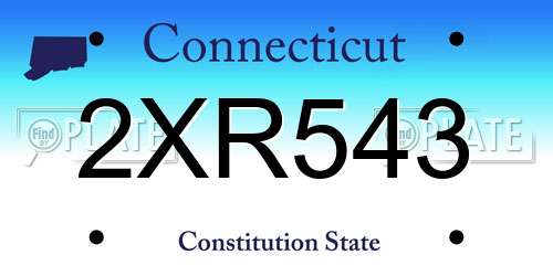 2XR543 Connecticut License Plate