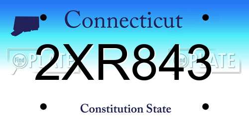 2XR843 Connecticut License Plate