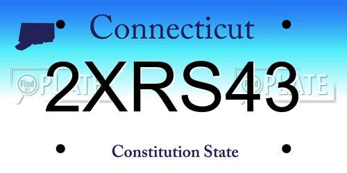 2XRS43 Connecticut License Plate