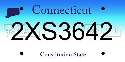 2XS3642 Connecticut License Plate