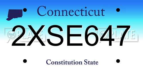 2XSE647 Connecticut License Plate