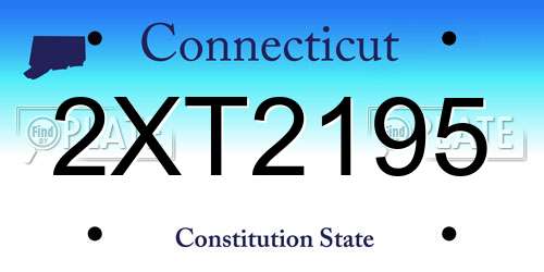 2XT2195 Connecticut License Plate