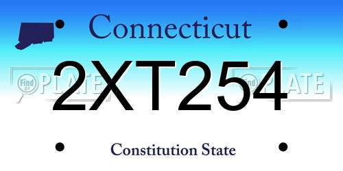 2XT254 Connecticut License Plate
