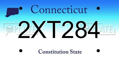 2XT284 Connecticut License Plate