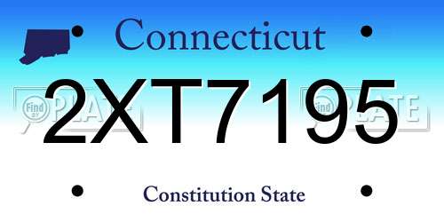 2XT7195 Connecticut License Plate