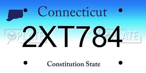2XT784 Connecticut License Plate