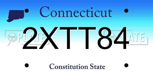 2XTT84 Connecticut License Plate