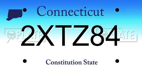 2XTZ84 Connecticut License Plate