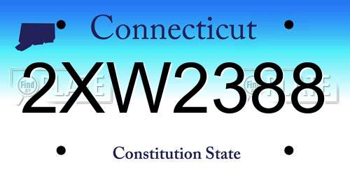 2XW2388 Connecticut License Plate