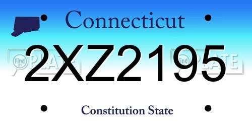 2XZ2195 Connecticut License Plate