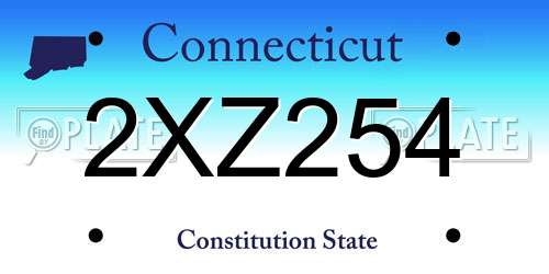 2XZ254 Connecticut License Plate