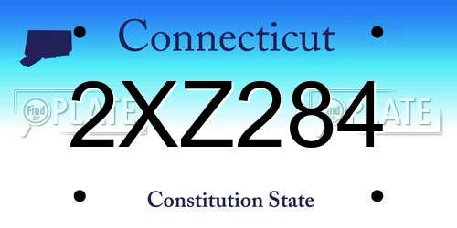 2XZ284 Connecticut License Plate