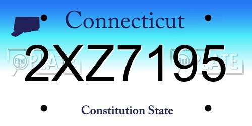 2XZ7195 Connecticut License Plate