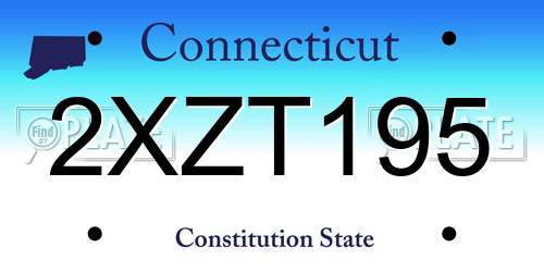 2XZT195 Connecticut License Plate