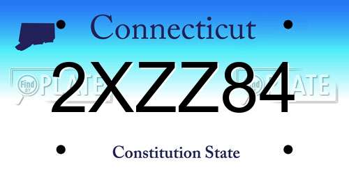 2XZZ84 Connecticut License Plate