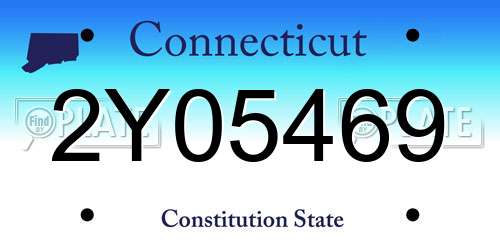 2Y05469 Connecticut License Plate