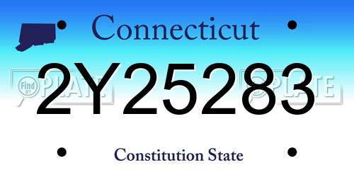 2Y25283 Connecticut License Plate