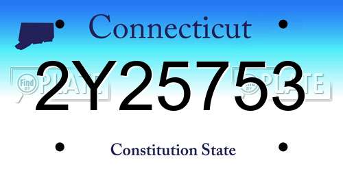 2Y25753 Connecticut License Plate
