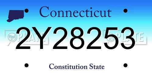 2Y28253 Connecticut License Plate