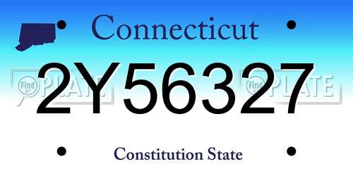 2Y56327 Connecticut License Plate