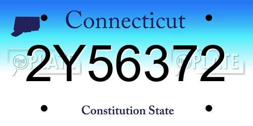 2Y56372 Connecticut License Plate